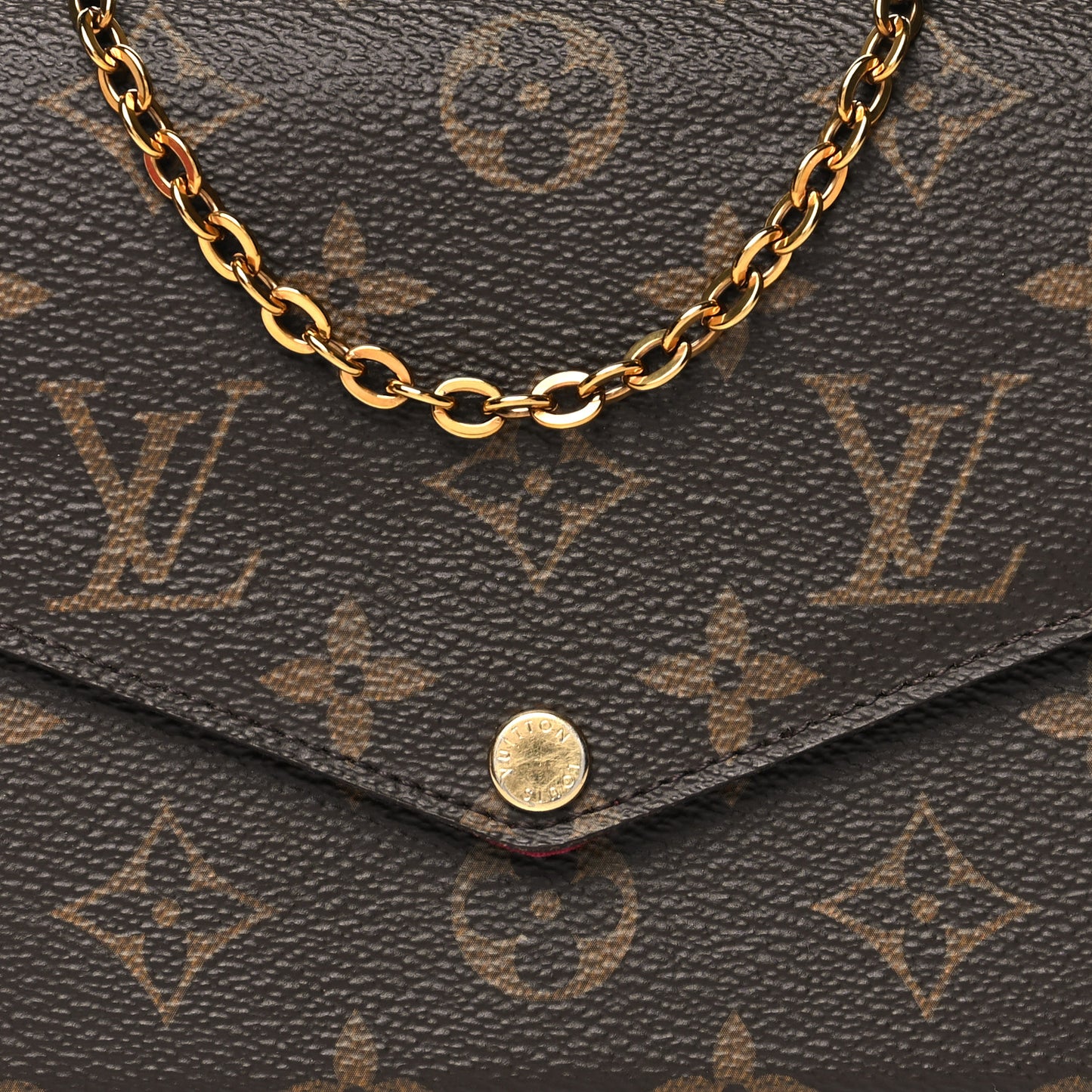 Monogram Pochette Felicie Chain Wallet Fuchsia