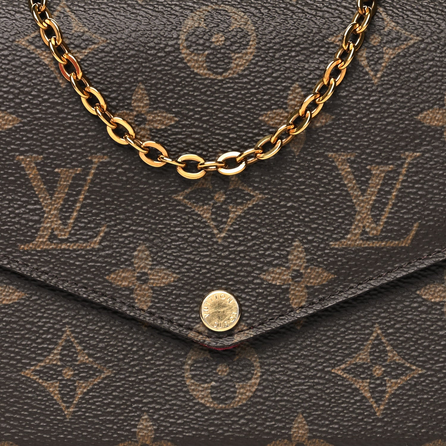 Louis Vuitton Monogram Pochette Felicie Chain Wallet Fuchsia 9 of 12