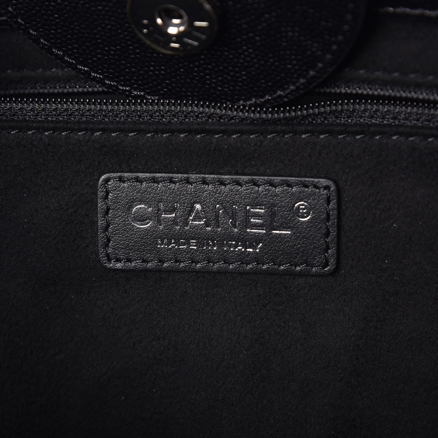 Chanel Caviar Small Studded Deauville Tote Black 7 of 9
