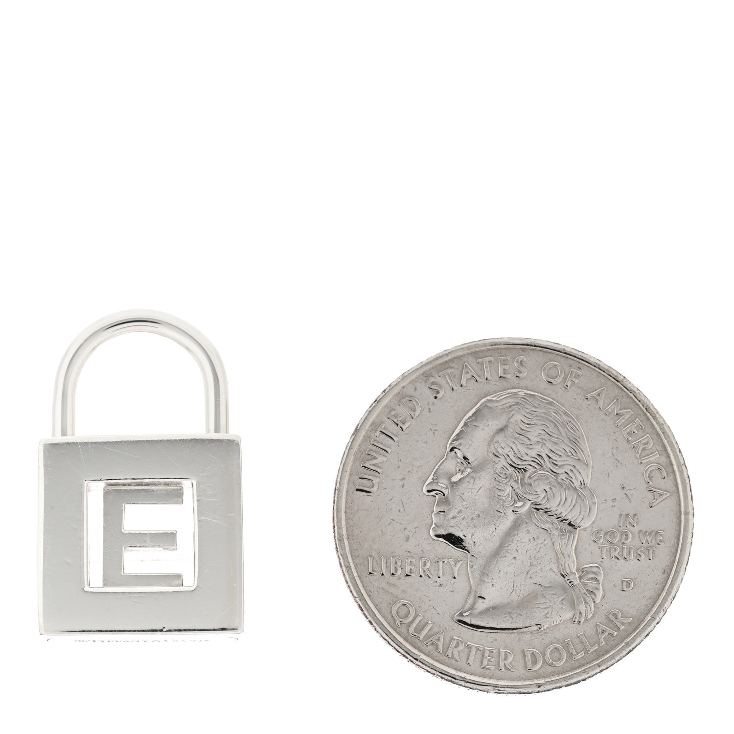 Tiffany Sterling Silver Letter E Lock Charm Pendant 2 of 5