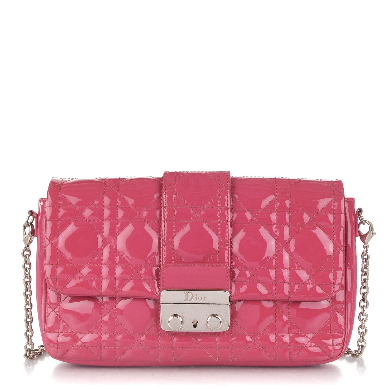 Christian Dior Patent Cannage New Lock Pouch Pink 1 of 7