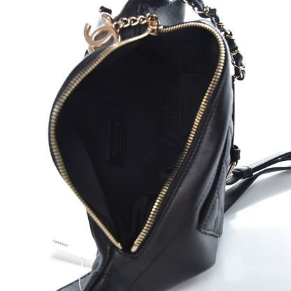 Chanel Lambskin Quilted Waist Bag Fanny Pack Black 6 of 9
