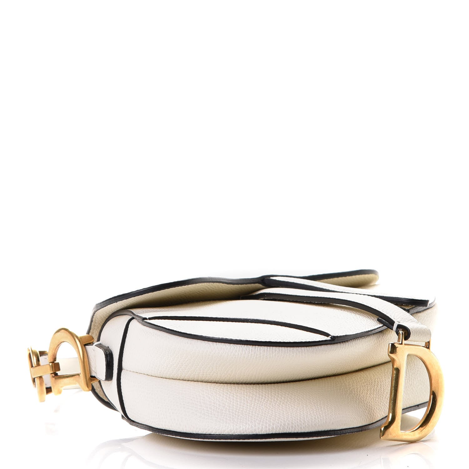 Christian Dior Grained Calfskin Mini Saddle Bag White 3 of 5