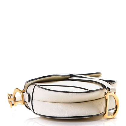 Christian Dior Grained Calfskin Mini Saddle Bag White 3 of 5