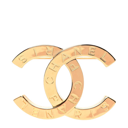 Chanel Metal Paris Button CC Large Brooch Gold 1 of 4