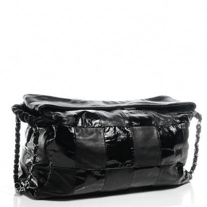 Chanel Patent Patchwork Brooklyn Hobo Black 3 of 7
