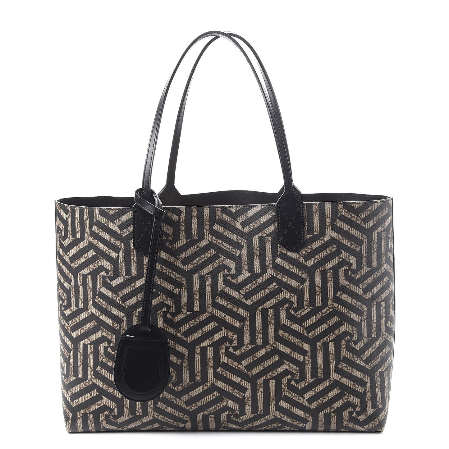Calfskin GG Supreme Monogram Caleido Large Reversible Tote Black