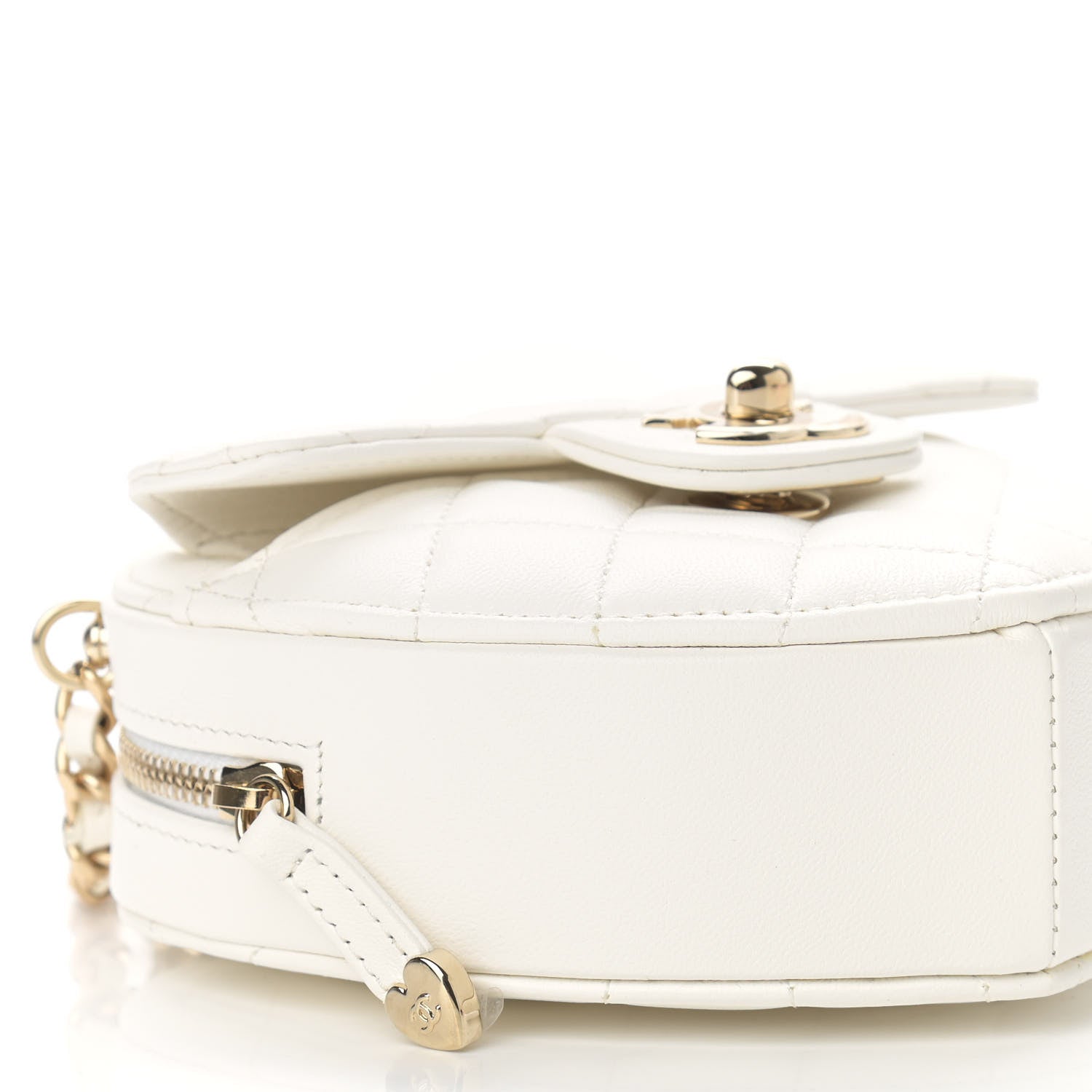 Chanel Lambskin Quilted CC In Love Heart Clutch With Chain White 10 of 11
