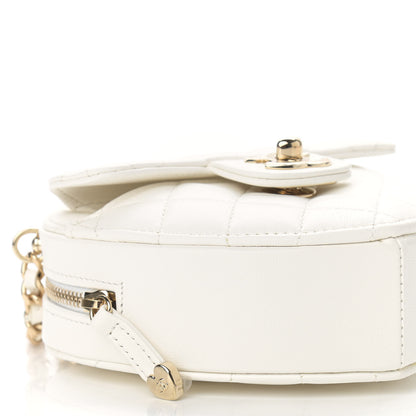 Chanel Lambskin Quilted CC In Love Heart Clutch With Chain White 10 of 11