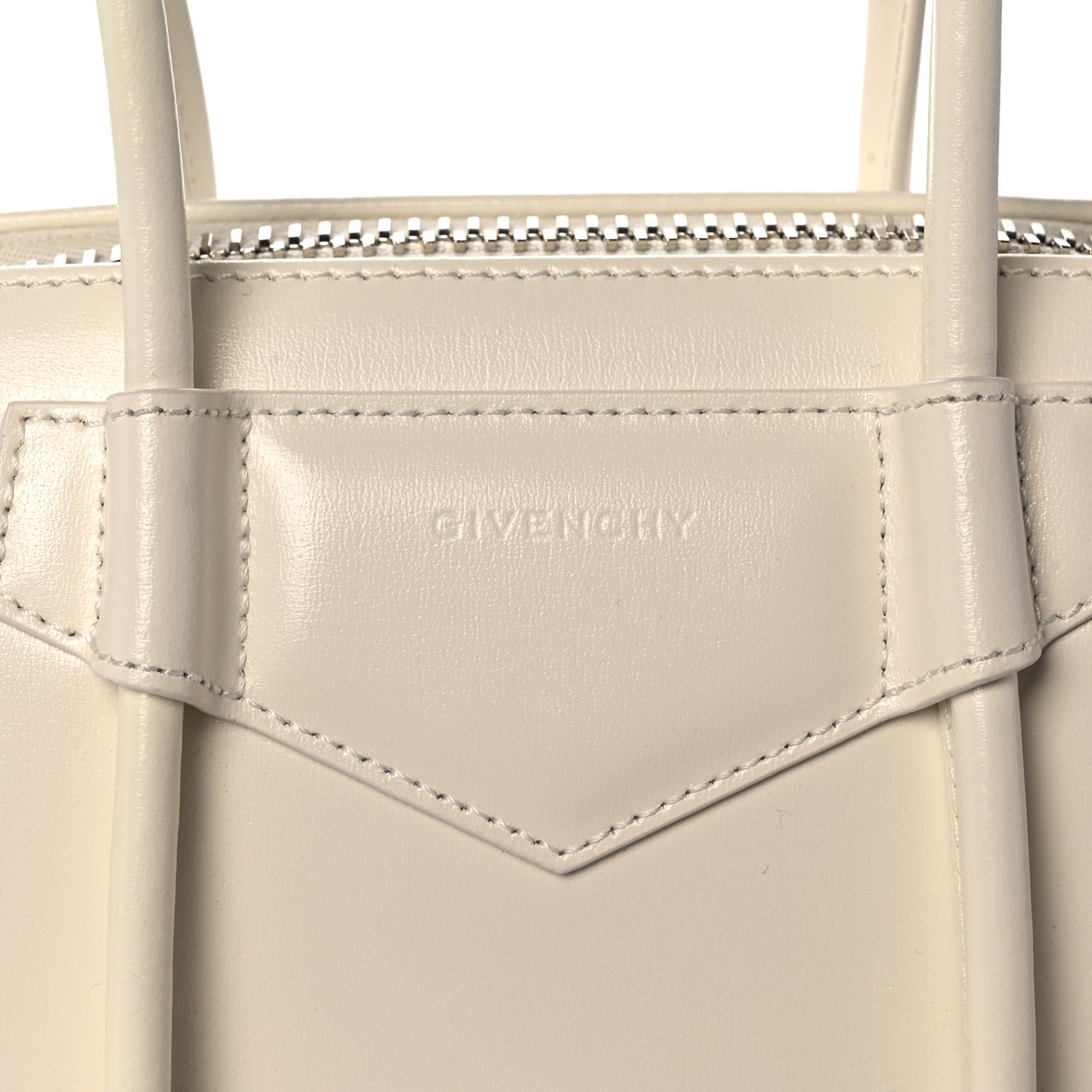 Box Calfskin Mini Lock Antigona Shoulder Bag White