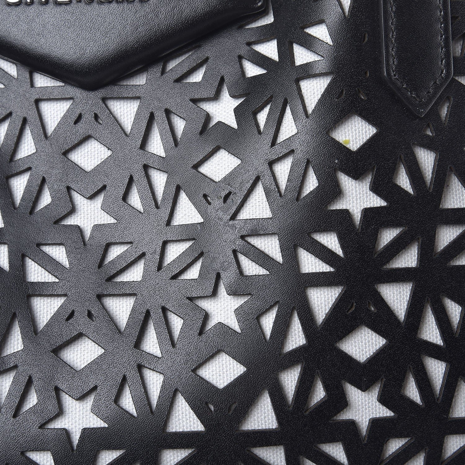 Givenchy Calfskin Lazer Cut Large Antigona Tote Black White 10 of 16