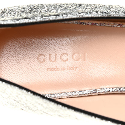 Gucci Galassia GG Marmont Fringe 50mm Loafer Pumps 36.5 Argento 9 of 11