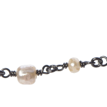 Chanel Ruthenium Enamel Graduated Baroque Pearl CC Long Necklace 10 of 11