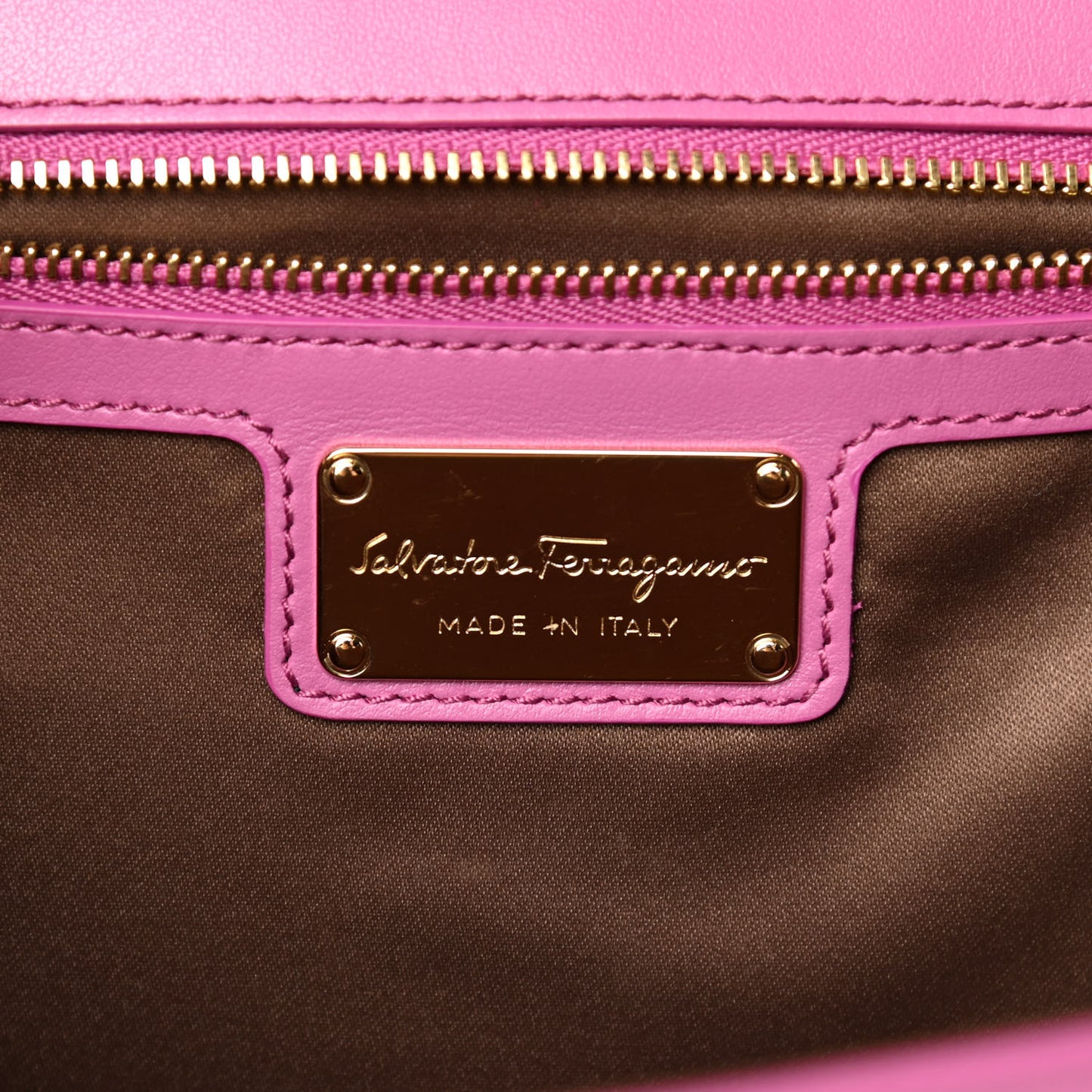 Stitched Calfskin Medium Ginny Shoulder Bag Pink