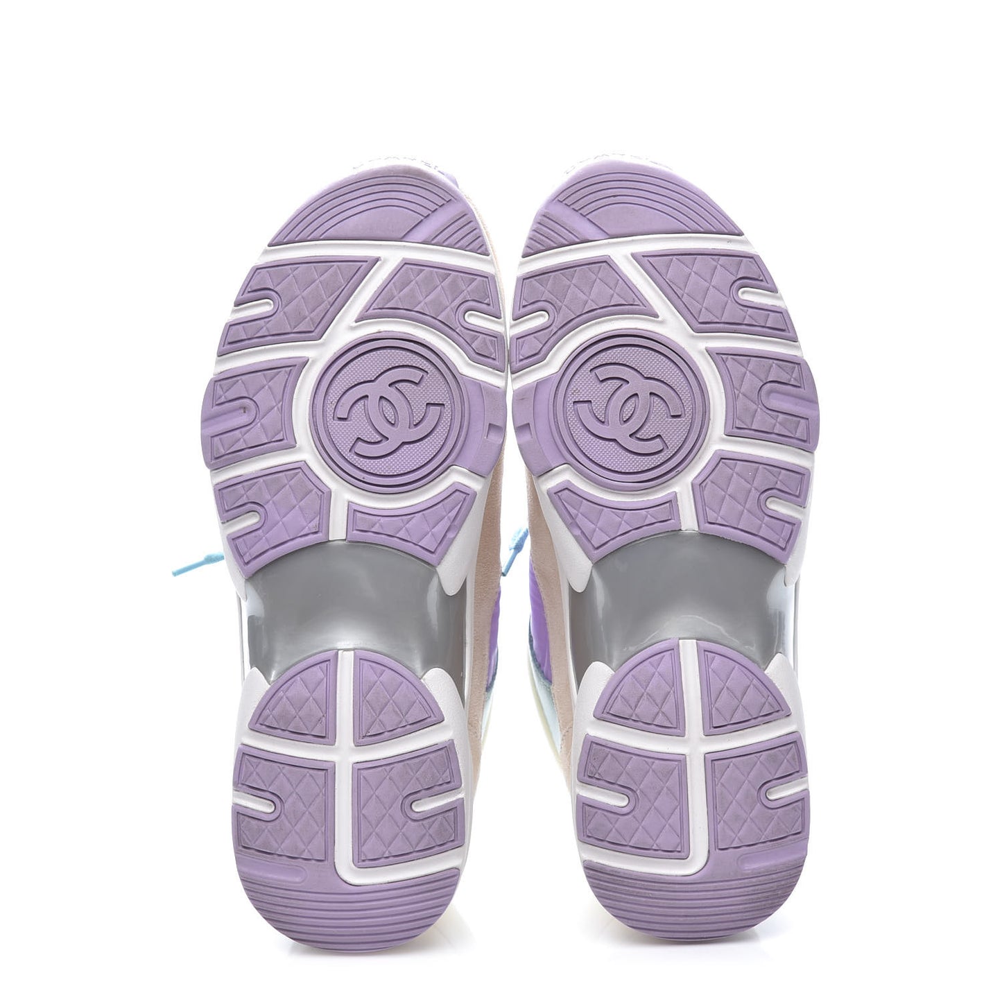 Nylon Lambskin Suede Calfskin CC Sneakers 36 Green Purple Pink
