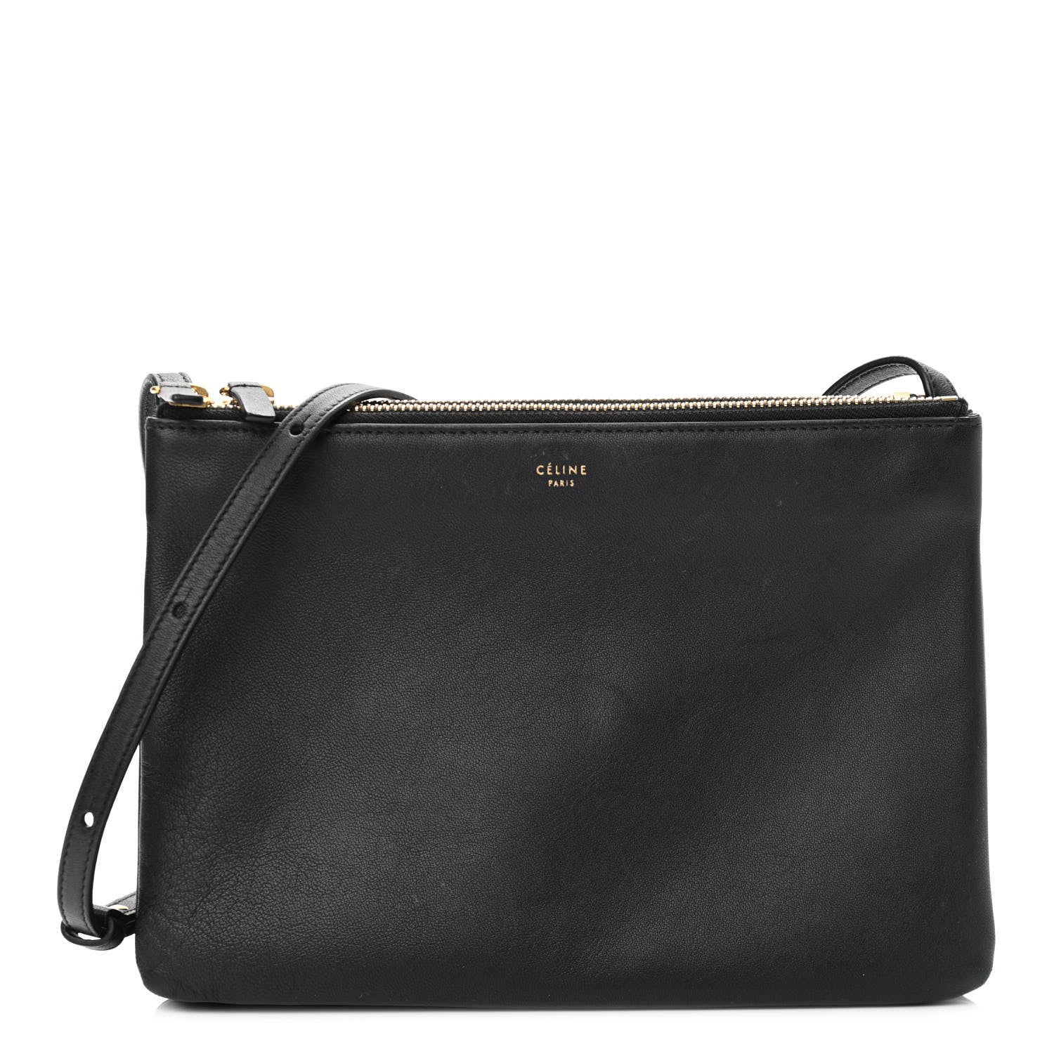 Celine Lambskin Large Trio Crossbody Bag Black 1 of 16