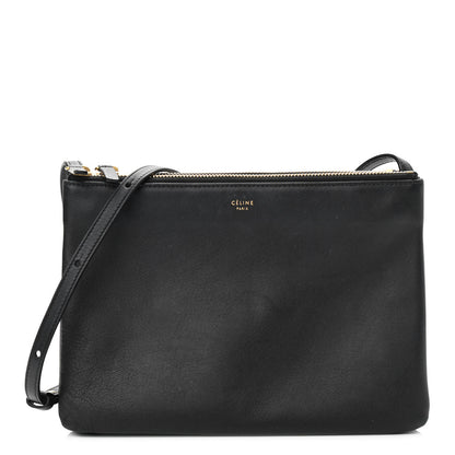 Celine Lambskin Large Trio Crossbody Bag Black 1 of 16