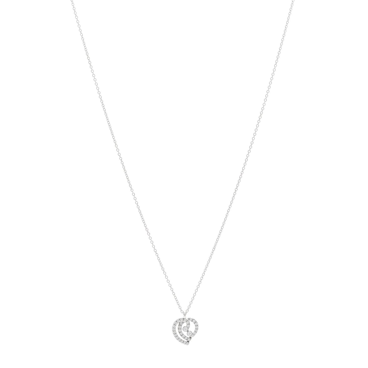 Tiffany Platinum Diamond Enchant Heart Pendant Necklace 1 of 4