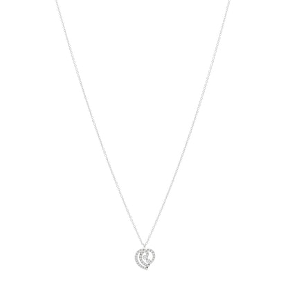 Tiffany Platinum Diamond Enchant Heart Pendant Necklace 1 of 4