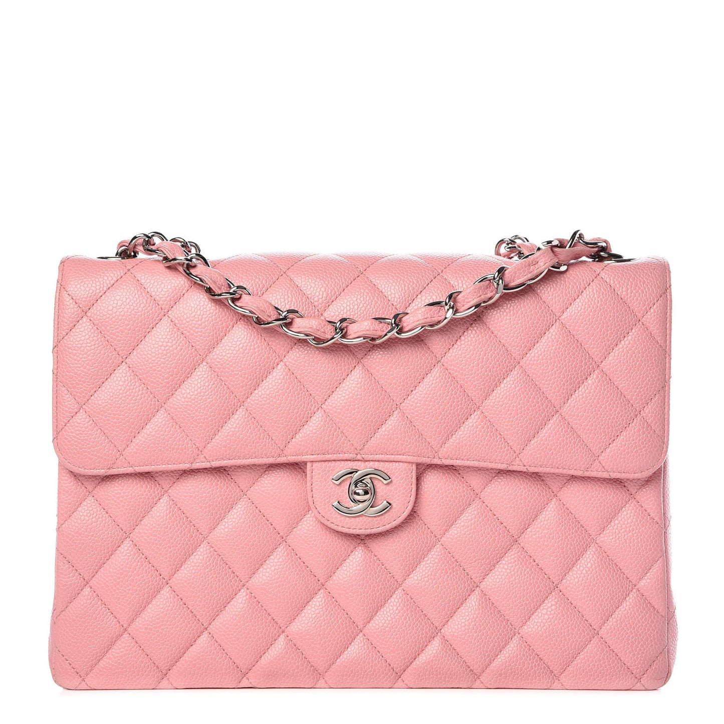Caviar Jumbo Single Flap Pink