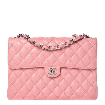 Chanel Caviar Jumbo Single Flap Pink 1 of 16