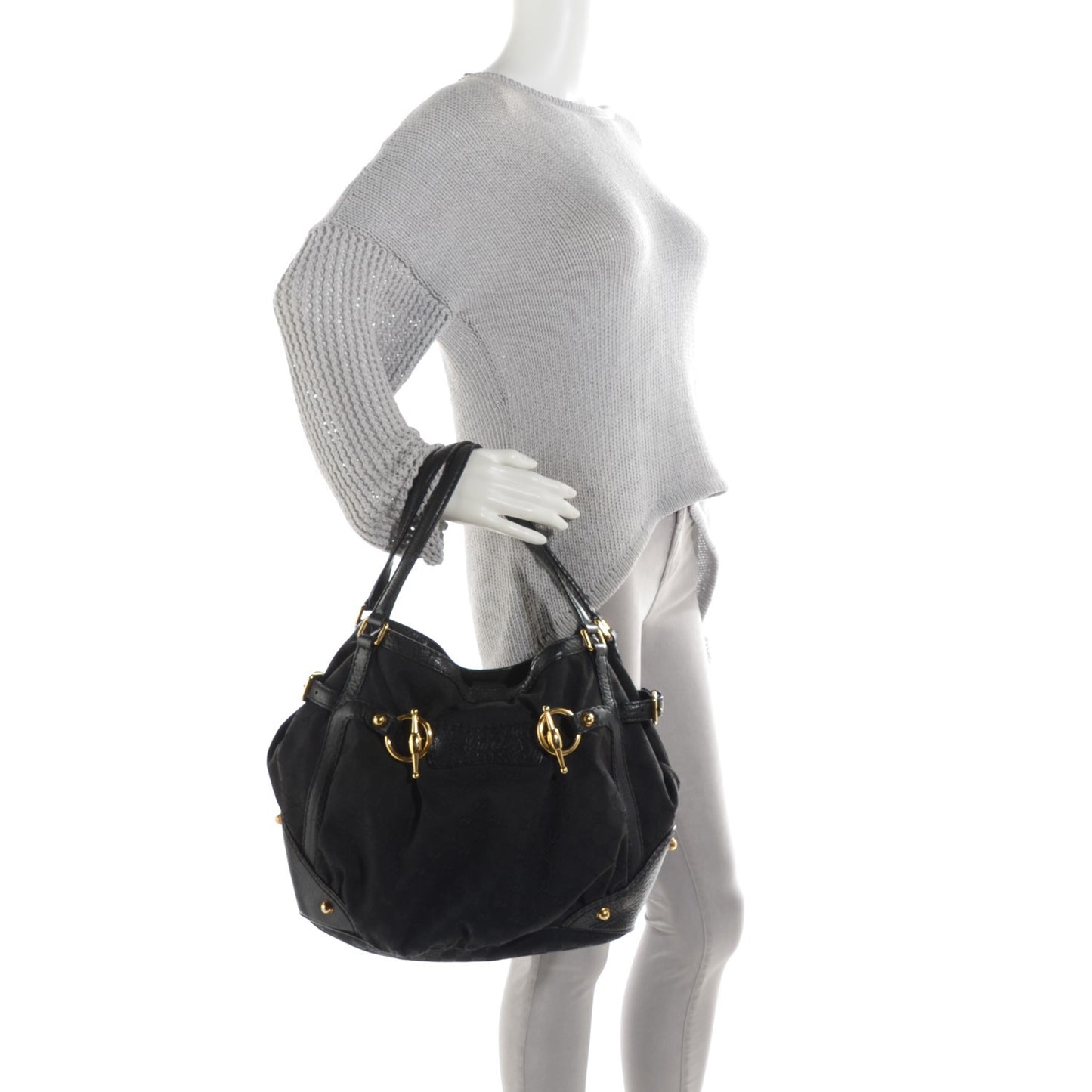Monogram Medium Jockey Tote Black