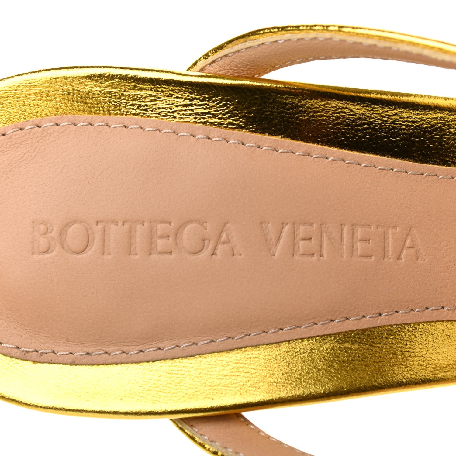 Bottega Veneta Lambskin Stretch Multi Strap 90mm Sandals 35 Gold 7 of 7