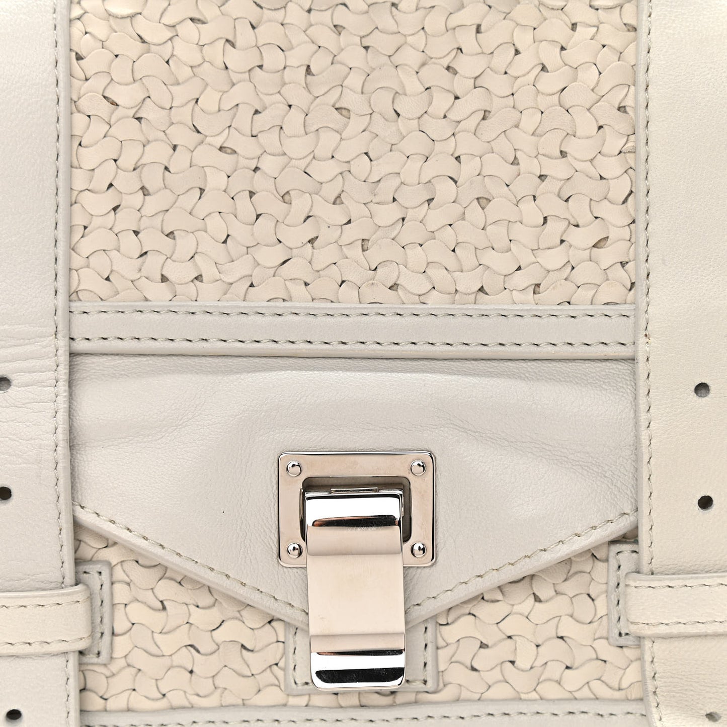 Lambskin Woven Tiny PS1 Satchel Ivory