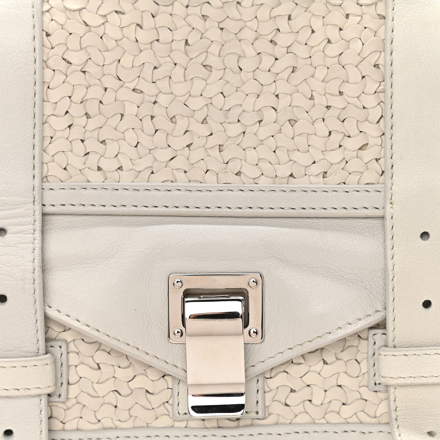 Proenza Schouler Lambskin Woven Tiny PS1 Satchel Ivory 9 of 12