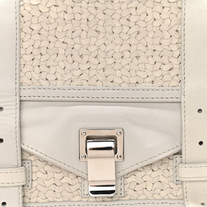 Proenza Schouler Lambskin Woven Tiny PS1 Satchel Ivory 9 of 12