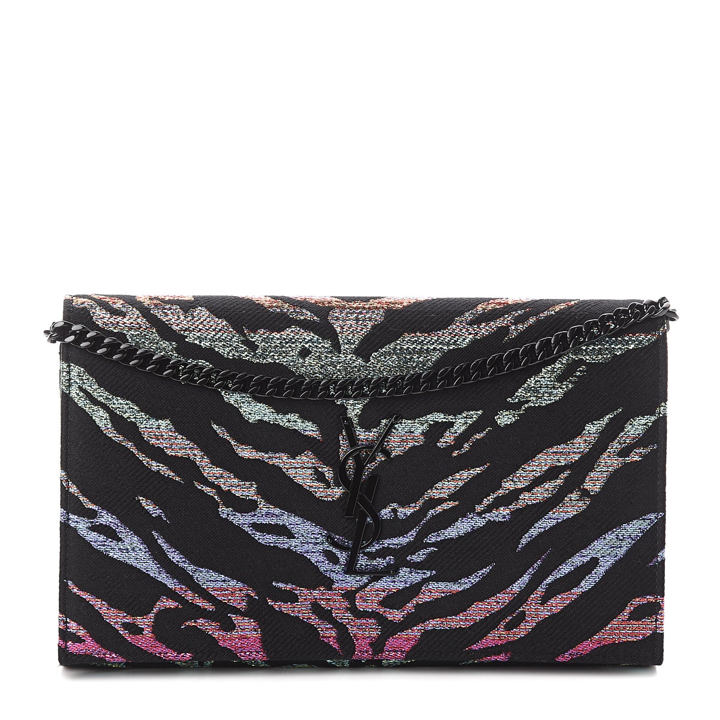 Tiger Burnout Monogram Chain Wallet Multicolor