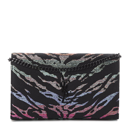 Saint Laurent Tiger Burnout Monogram Chain Wallet Multicolor 1 of 9
