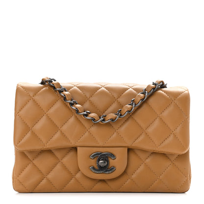 Chanel Lambskin Quilted Mini Rectangular Flap Camel 1 of 12