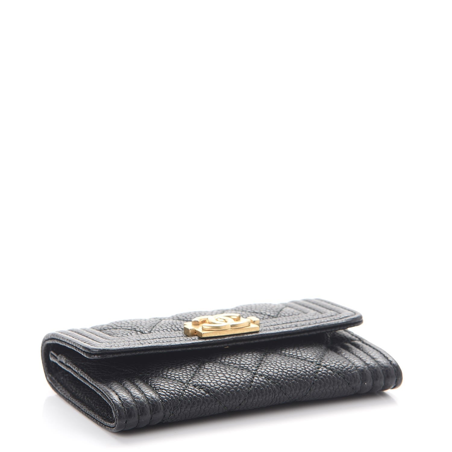 Chanel Caviar Quilted Boy Flap Card Holder Black 4 of 9