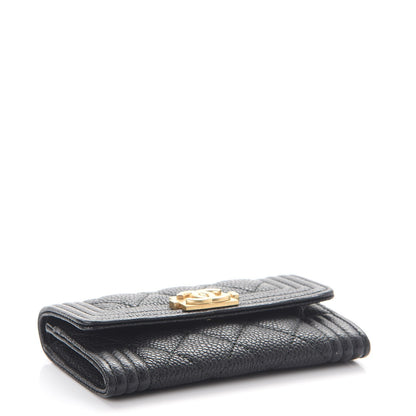 Chanel Caviar Quilted Boy Flap Card Holder Black 4 of 9