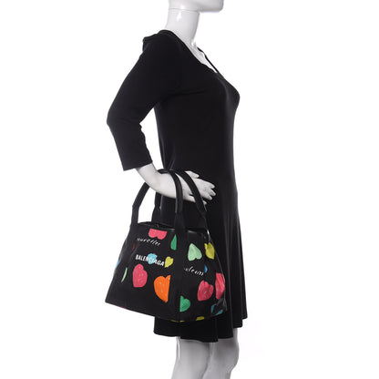 Balenciaga Canvas Archive Hearts S Navy Cabas Black Multicolor 2 of 13