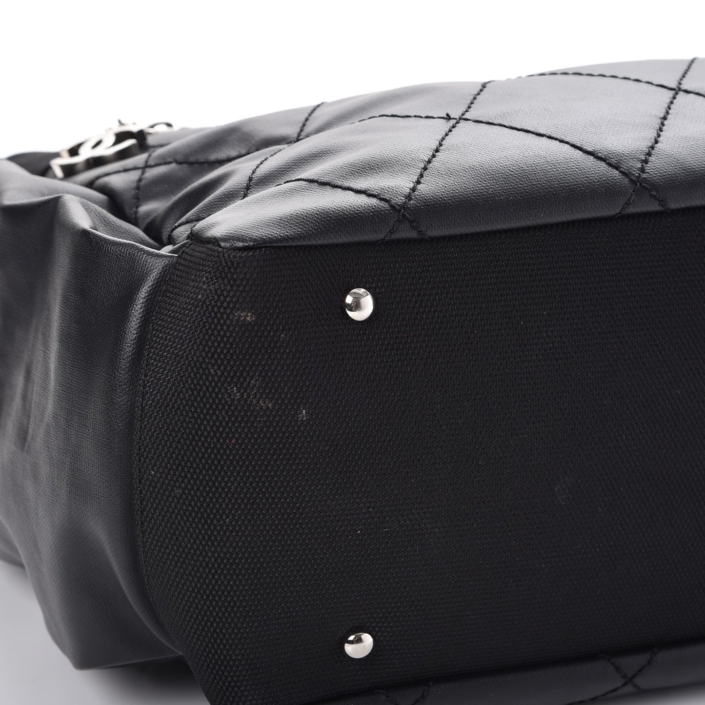Coated Canvas Large Paris Biarritz Tote Black
