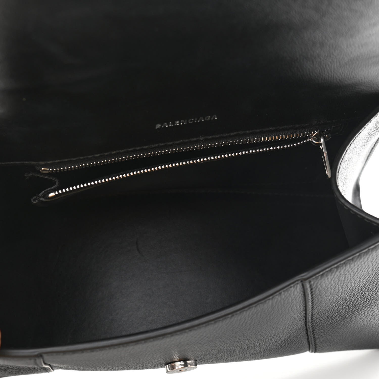 Balenciaga Grained Calfskin Small Hourglass Top Handle Bag Black 5 of 9