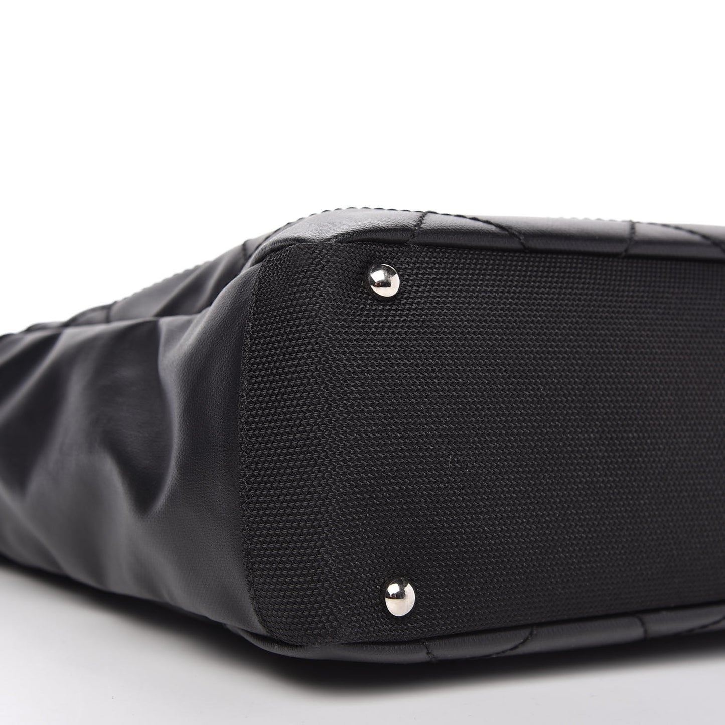 Coated Canvas Quilted Small Paris Biarritz Tote Black