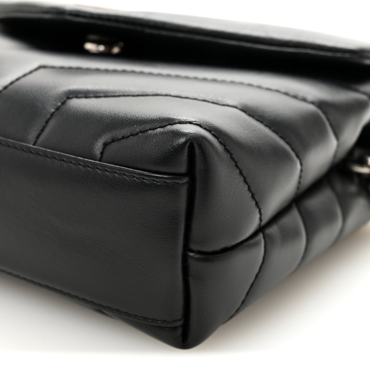 Calfskin Y Quilted Monogram Toy Loulou Crossbody Bag Black