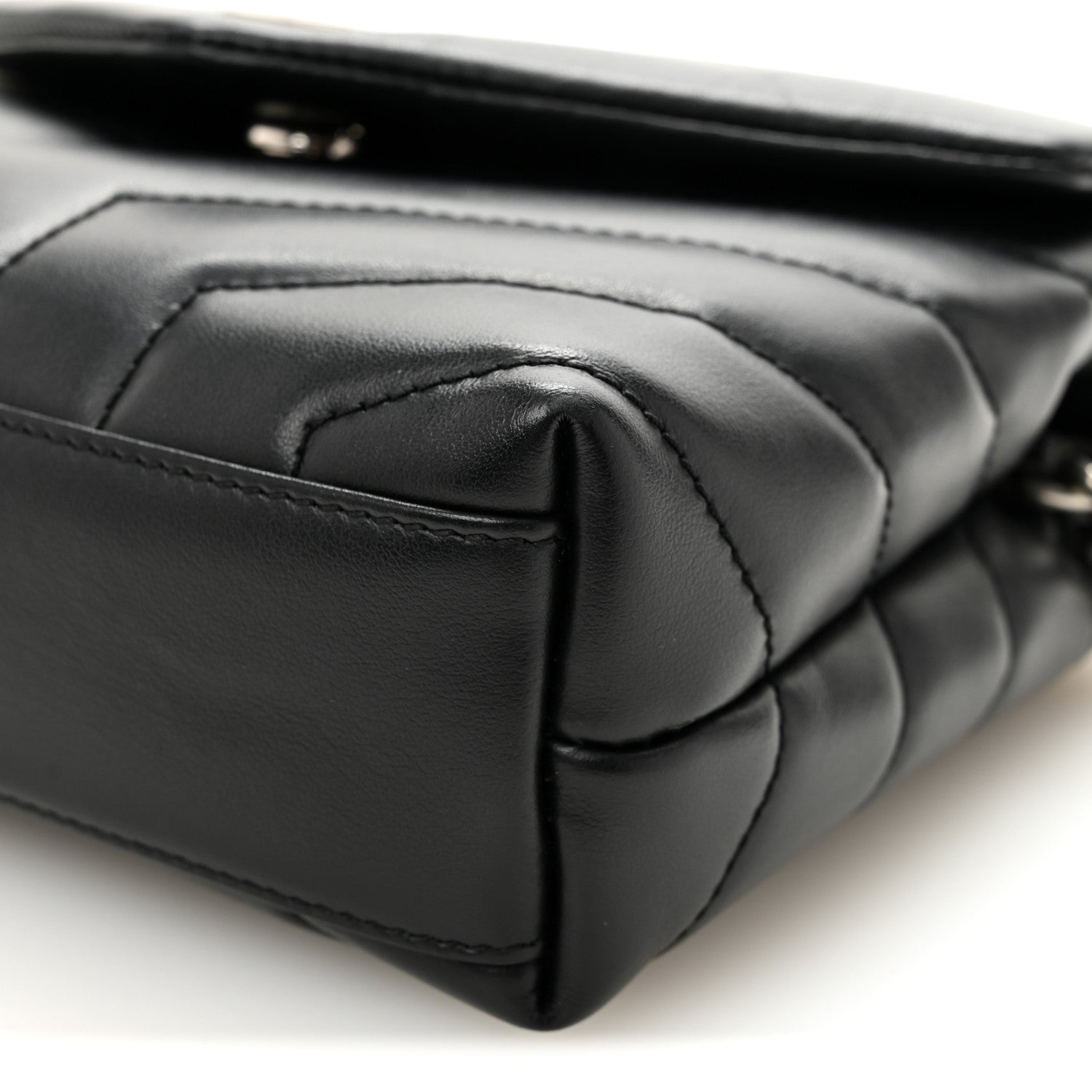 Saint Laurent Calfskin Y Quilted Monogram Toy Loulou Crossbody Bag Black 9 of 9