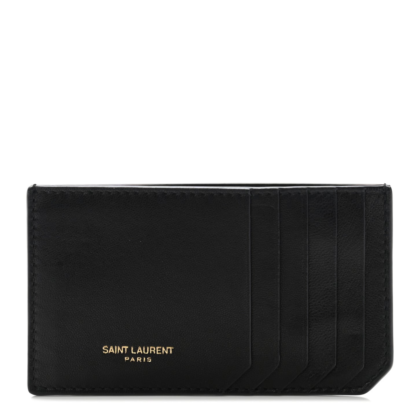 Calfskin 5 Fragments Card Holder Black