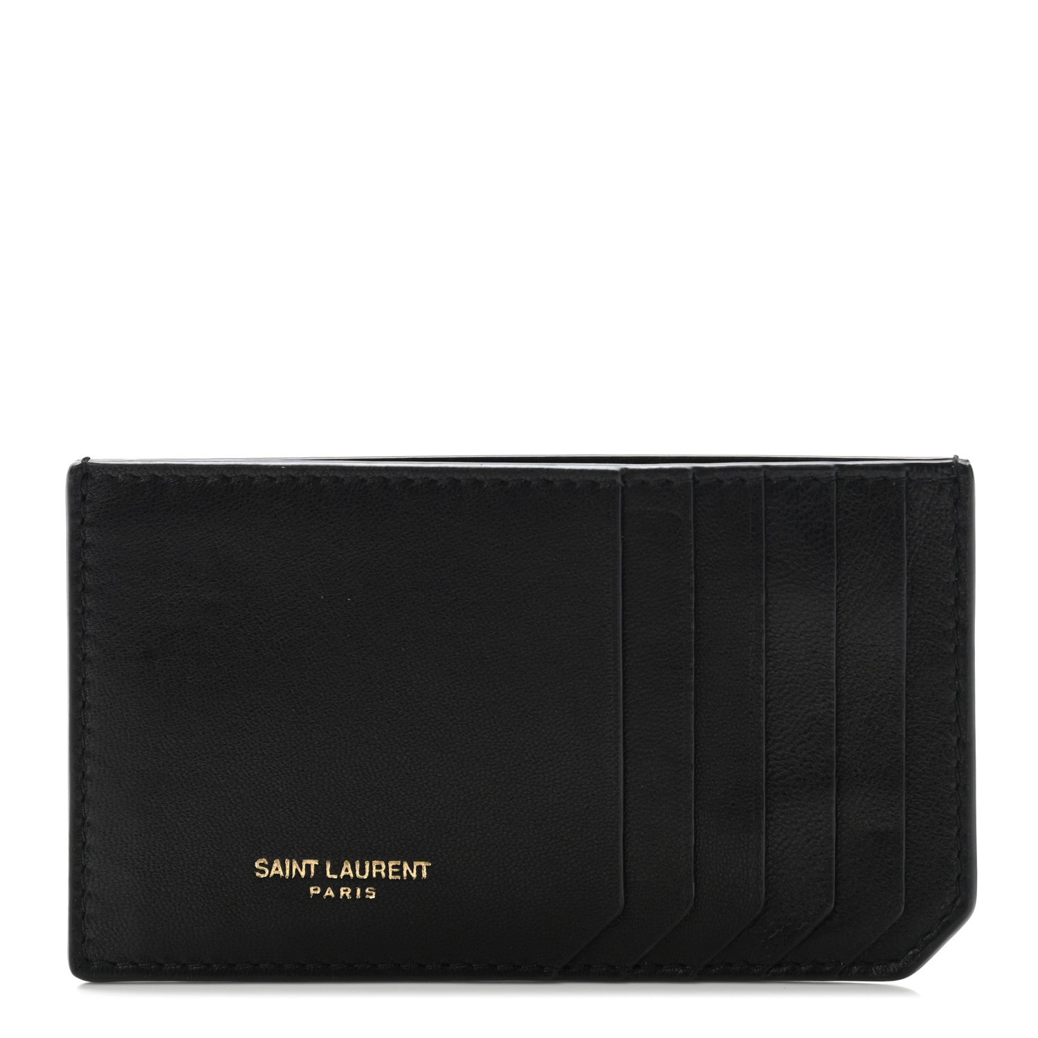 Saint Laurent Calfskin 5 Fragments Card Holder Black 1 of 6