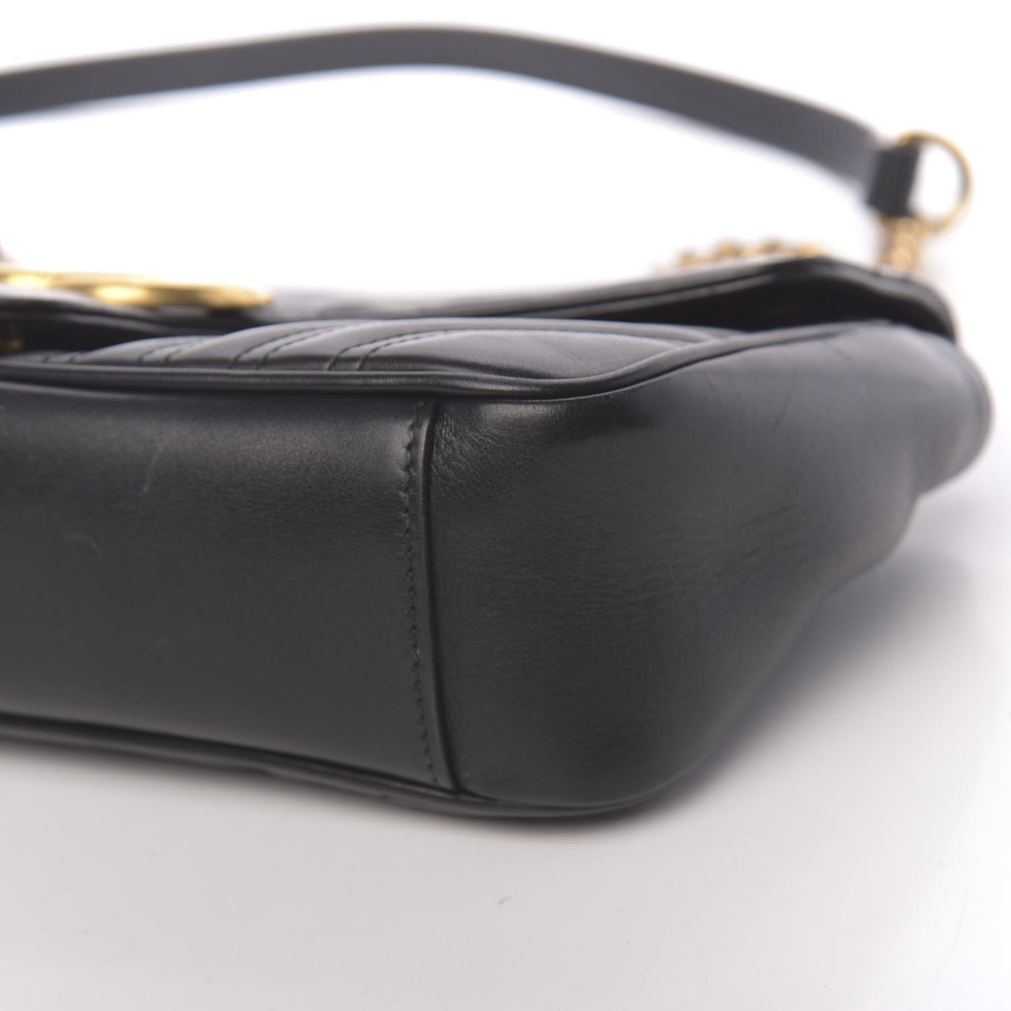 Calfskin Matelasse Small GG Marmont Shoulder Bag Black