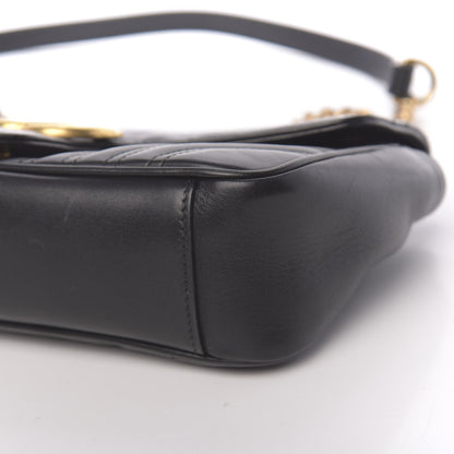 Gucci Calfskin Matelasse Small GG Marmont Shoulder Bag Black 17 of 18