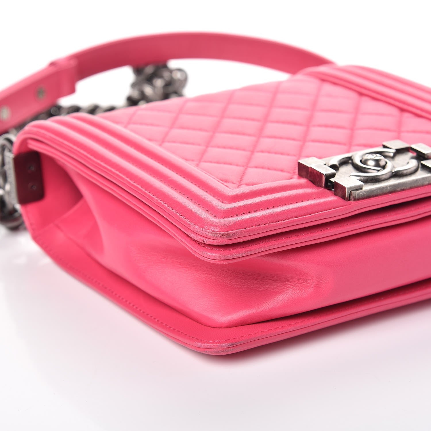 Chanel Lambskin Quilted Small Square Boy Flap Pink 8 of 13