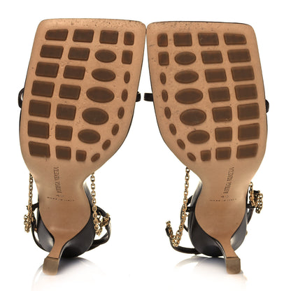 Bottega Veneta Lambskin Stretch Chain Strap 90mm Sandals 40 Ebony 5 of 6