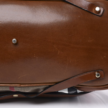 Burberry House Check Bridle Calfskin Medium Lynher Tote Dark Tan 14 of 14