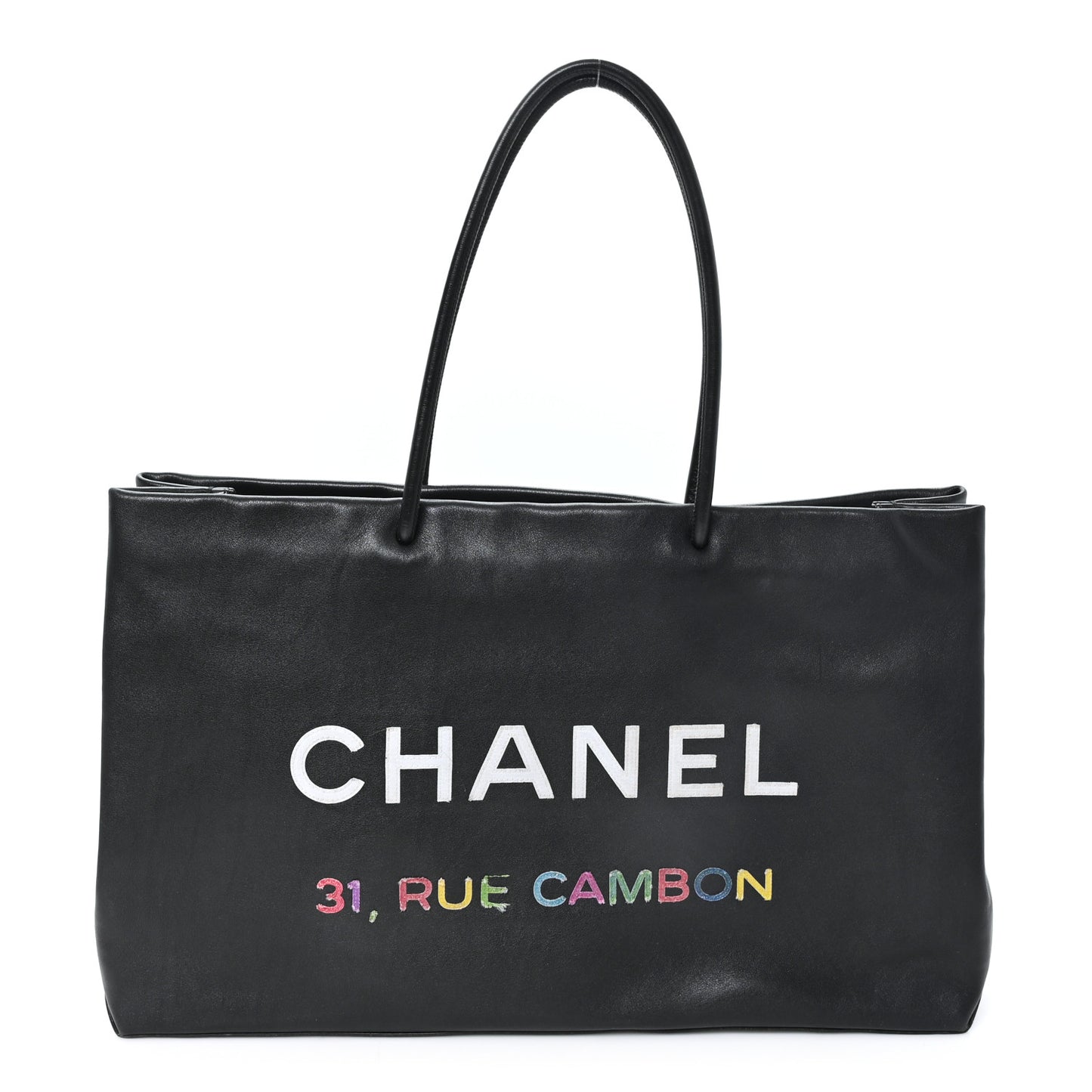 Calfskin Large Essential 31 Rue Cambon Tote Black