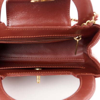 Chanel Shiny Aged Calfskin Quilted Nano Kelly Shopper Brown 5 of 10